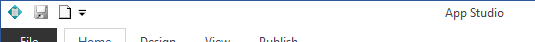 Picture showing position of the Quick Access Bar in the App Studio window.