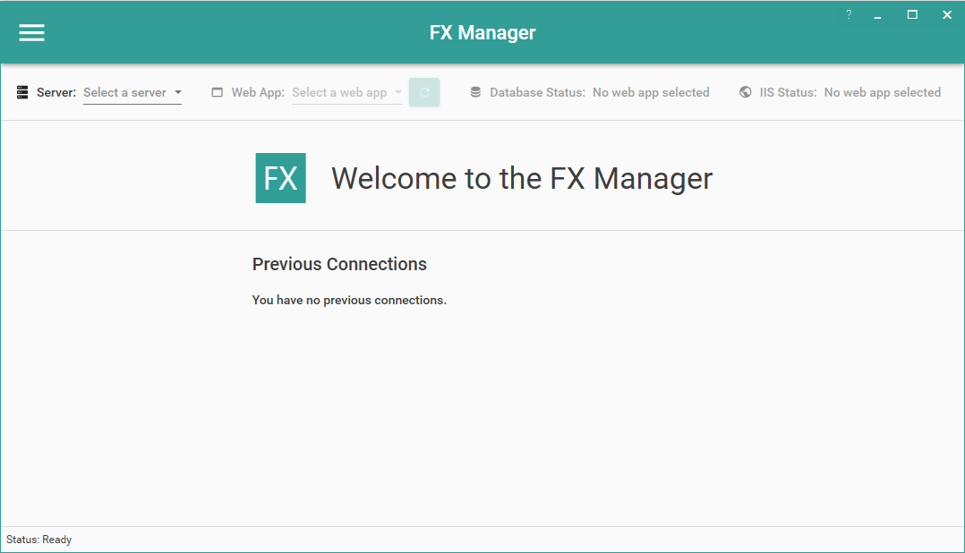 Picture showing Form Manager Home Screen.