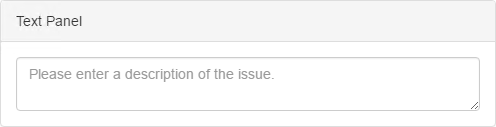 Picture showing the Text Panel Element with no input mapping.