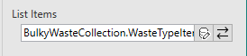 Picture showing List Items property with Dataset mapping shown.