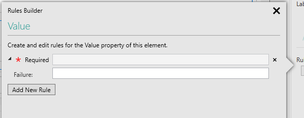 Picture showing addition of a Required Rule.