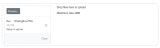Picture showing the File Upload Element after the user has selected a file.