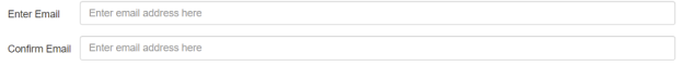 Picture showing Email Address Text Boxes Showing Placeholders.