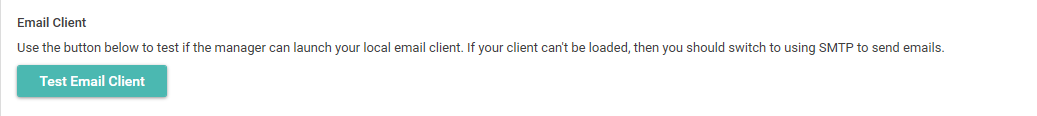 Picture showing Test Email Client button.