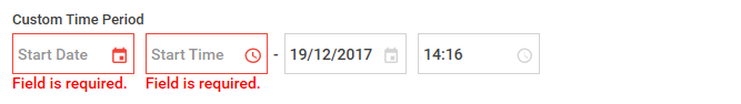 Picture showing custom time fields for filtering logs under the Manage Logs section in Form Manager.