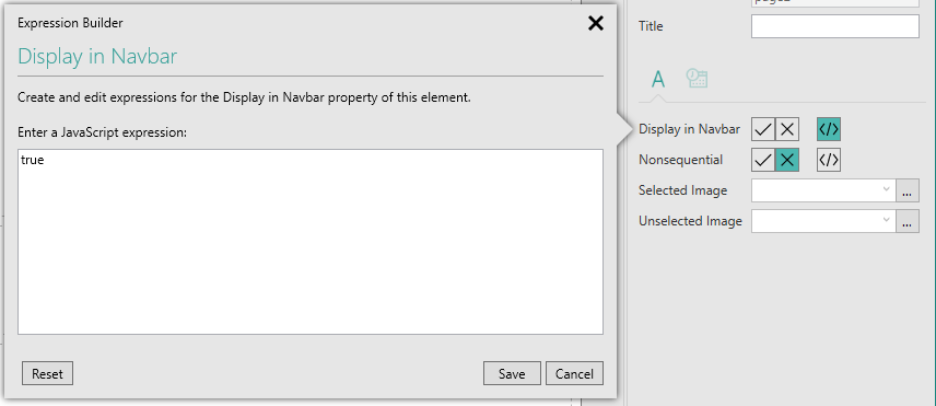 Picture showing Expression Builder pop-up.