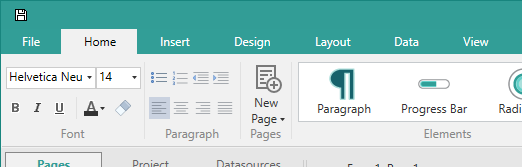 Picture showing text formatting features on the Form Studio Ribbon.