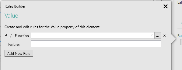 Picture showing addition of a JavaScript Function Rule.