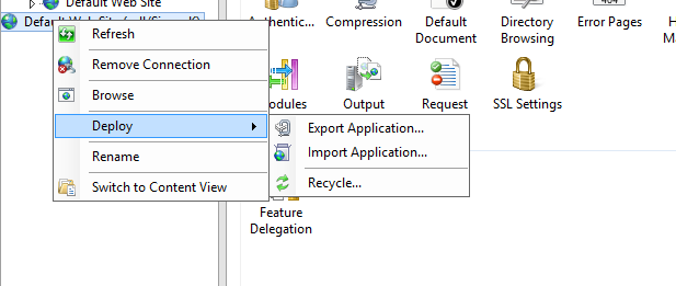 Picture showing the Context menu with Deploy option.