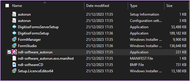 Picture showing the ndl-software_autorun. 