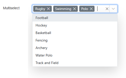 Picture showing the Default Multiselect. 