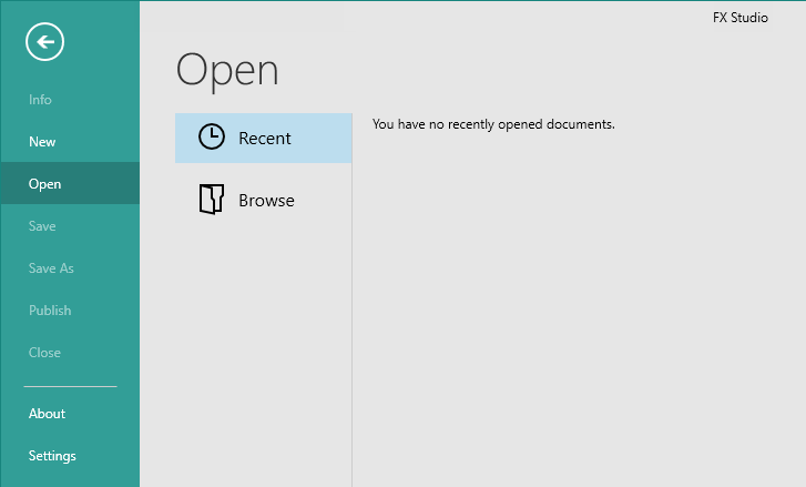 Picture showing the Form Studio File Menu.