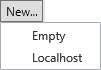 Picture showing the New Button Context menu.