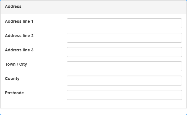 Picture showing the default Address Finder display.