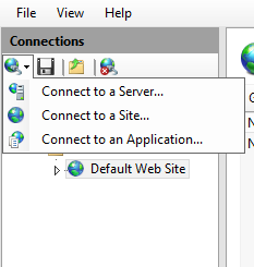Picture showing the Connections menu.