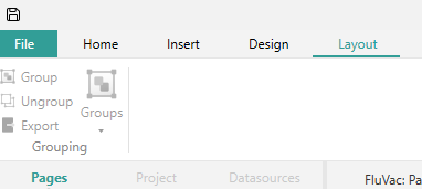 Layout Option Just Above the Ribbon. 