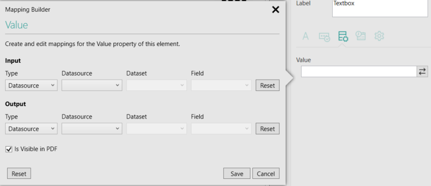 Picture showing the Mapping Builder Popup.